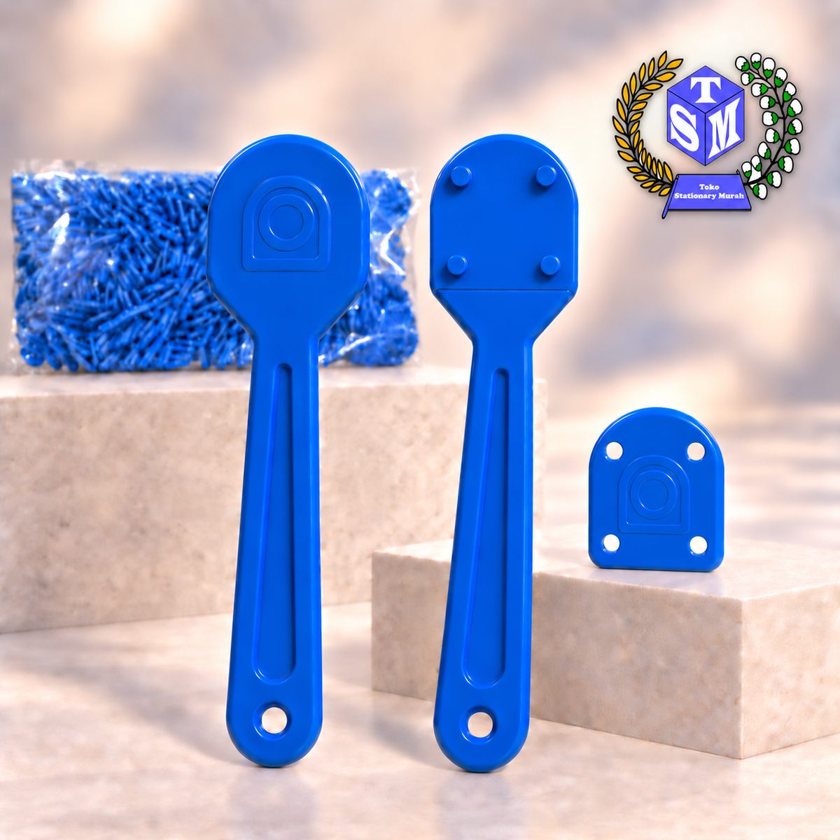 Gagang Kipas Titik 4 warna Biru